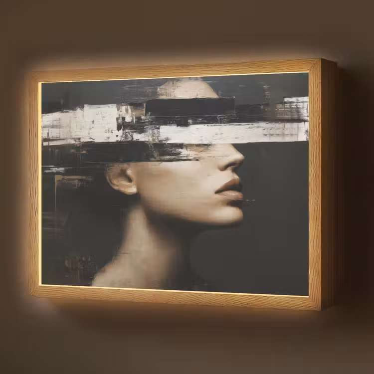 Lightbox - Wandlamp - Gezicht - Vrouw - Zwart - Abstract — 1