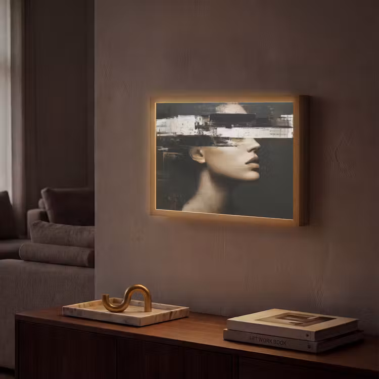 Lightbox - Wandlamp - Gezicht - Vrouw - Zwart - Abstract — 2