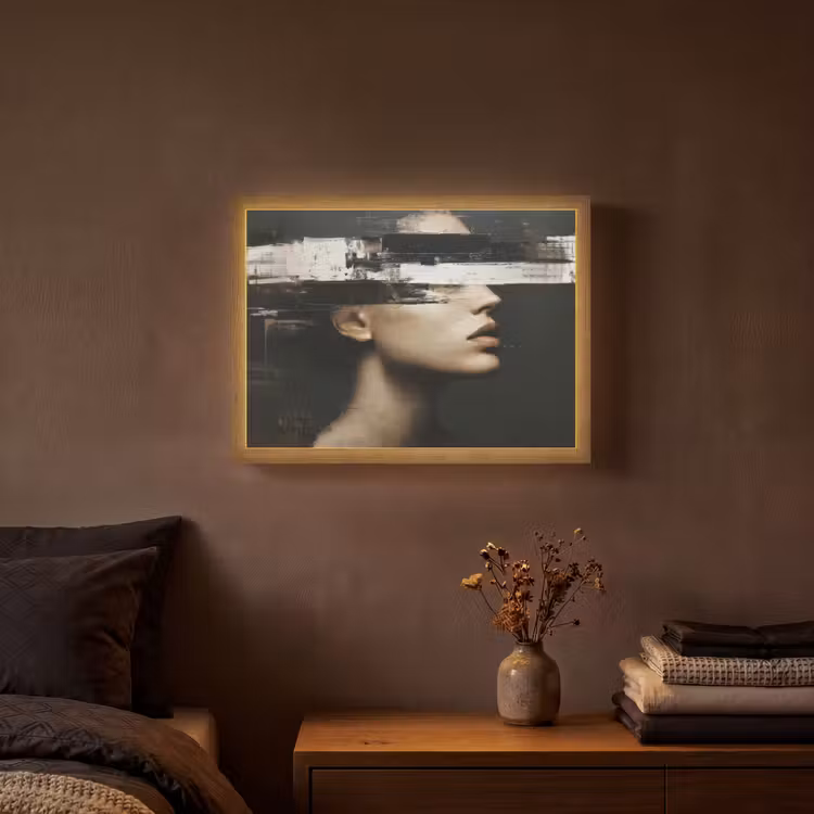 Lightbox - Wandlamp - Gezicht - Vrouw - Zwart - Abstract — 3