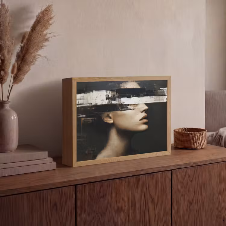 Lightbox - Wandlamp - Gezicht - Vrouw - Zwart - Abstract — 4
