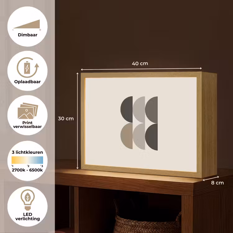 Lightbox - Wandlamp - Halve cirkels - Aardetinten - Grafisch — 10