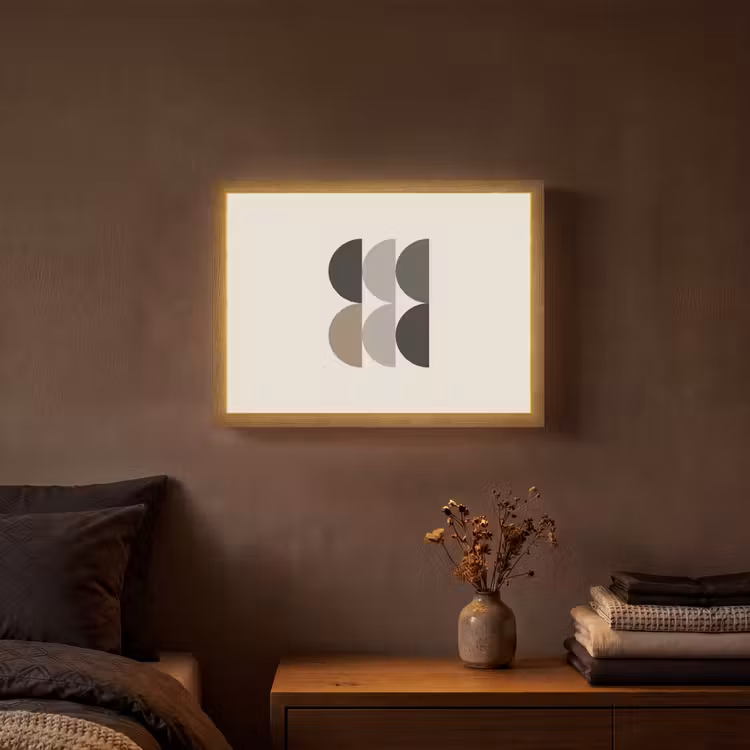 Lightbox - Wandlamp - Halve cirkels - Aardetinten - Grafisch — 3