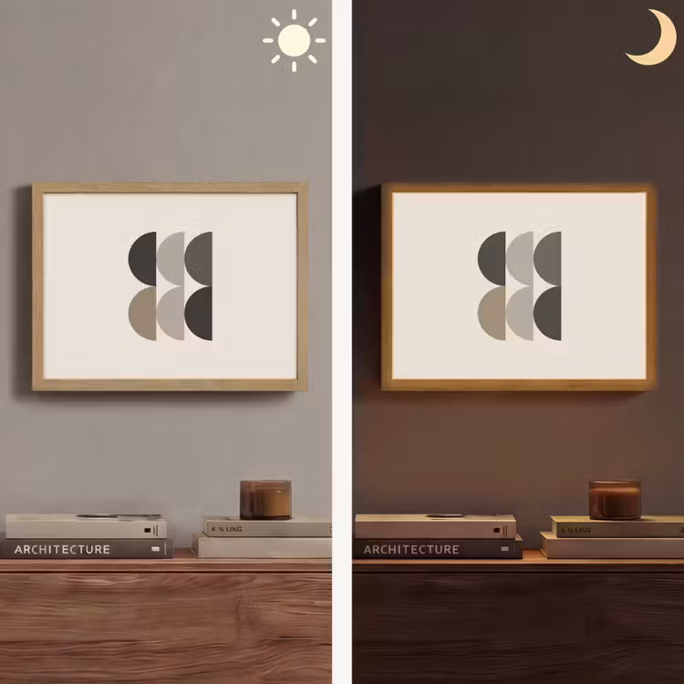 Lightbox - Wandlamp - Halve cirkels - Aardetinten - Grafisch — 6