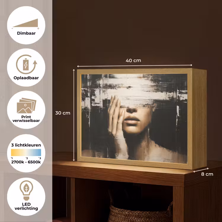 Lightbox - Wandlamp - Hand - Gezicht - Strepen - Abstract — 10