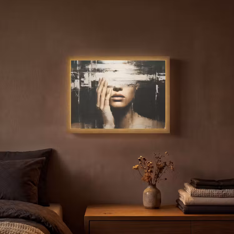 Lightbox - Wandlamp - Hand - Gezicht - Strepen - Abstract — 3