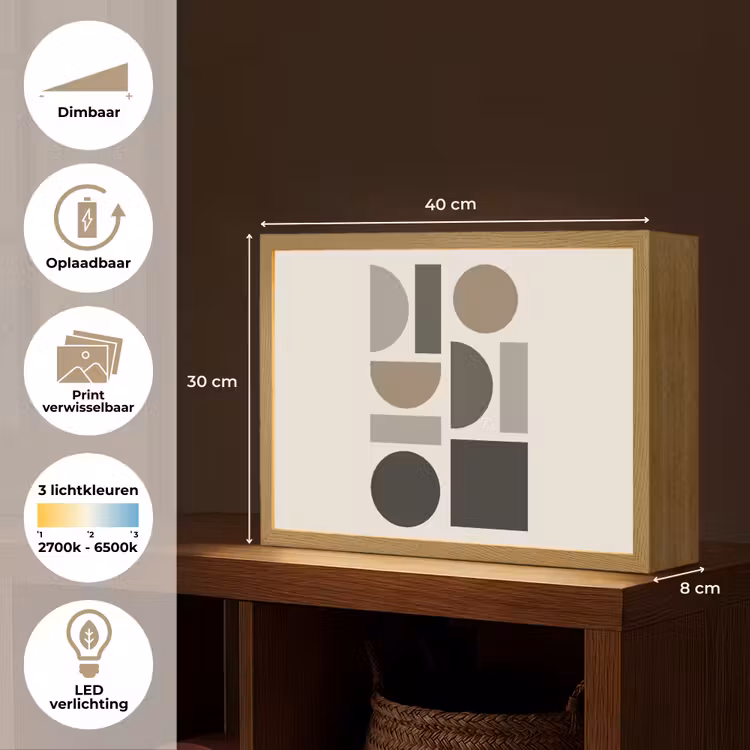 Lightbox - Wandlamp - Natuurlijke tinten - Grafisch - Verticale compositie — 10