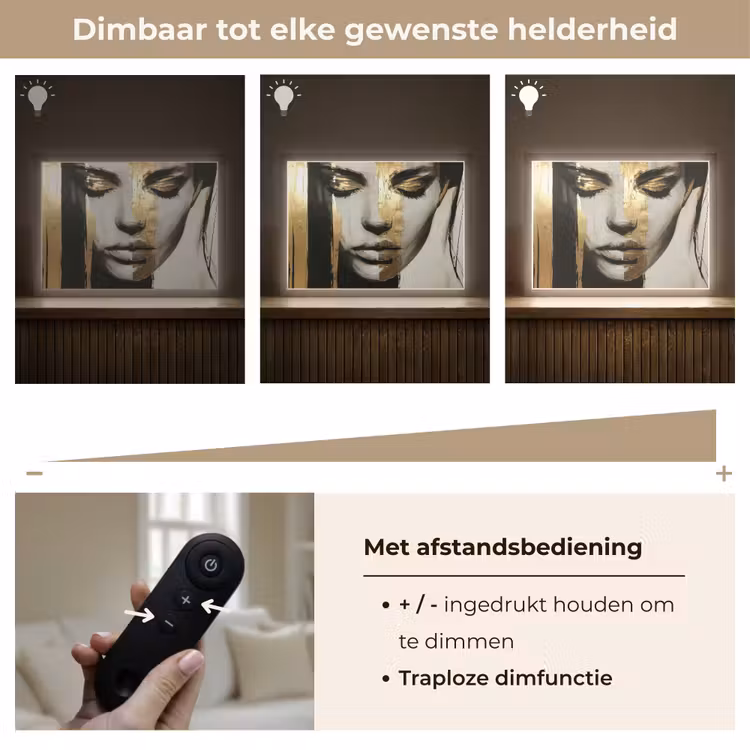 Lightbox - Wandlamp - Ogen - Gezicht - Goud - Strepen — 9