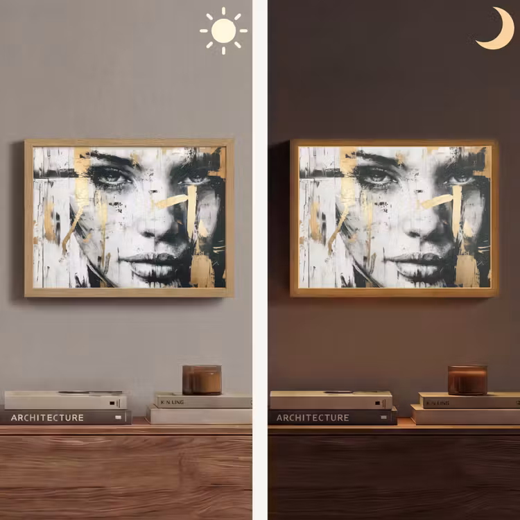 Lightbox - Wandlamp - Portret - Vrouw - Penseelstreken - Goud — 6