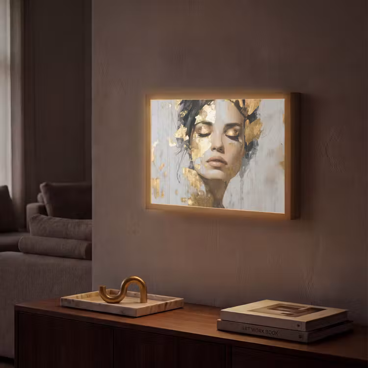 Lightbox - Wandlamp - Sierlijk - Vrouw - Goud - Ogen — 2