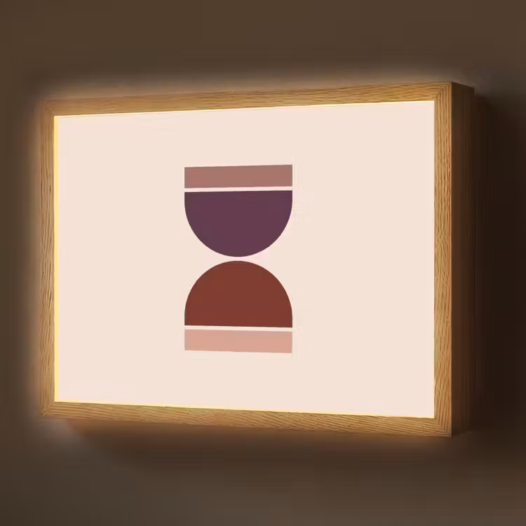 Lightbox - Wandlamp - Zandloper - Symmetrisch - Rood - Paars — 1