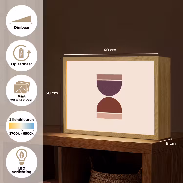 Lightbox - Wandlamp - Zandloper - Symmetrisch - Rood - Paars — 10