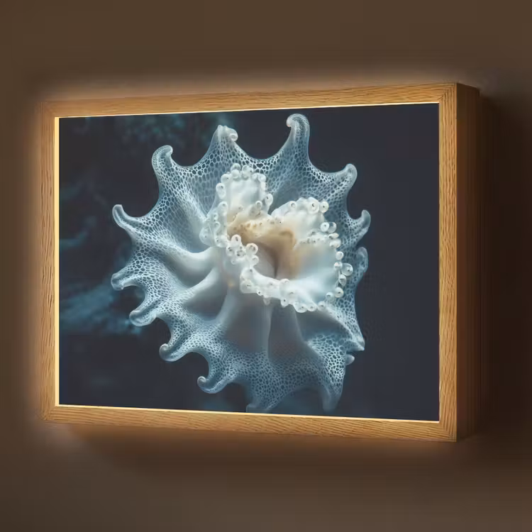 Lightbox - Wandlamp - Zeewezen - Wit - Golven - Water — 1