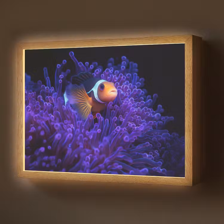 Lightbox - Wandlamp - Koraal - Vis - Oranje - Zee — 1