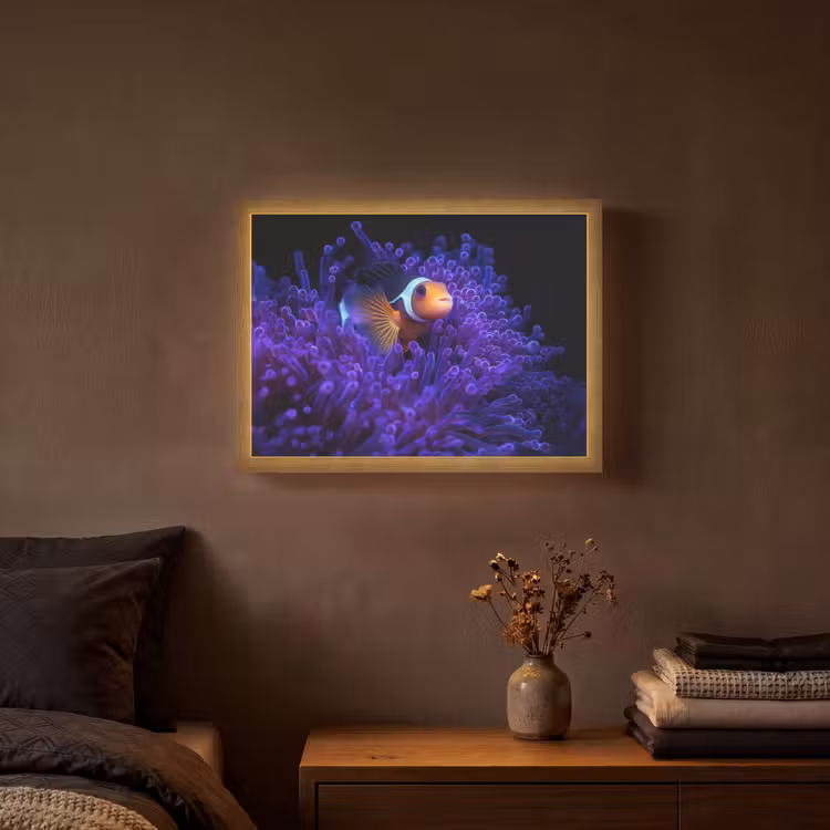 Lightbox - Wandlamp - Koraal - Vis - Oranje - Zee — 3