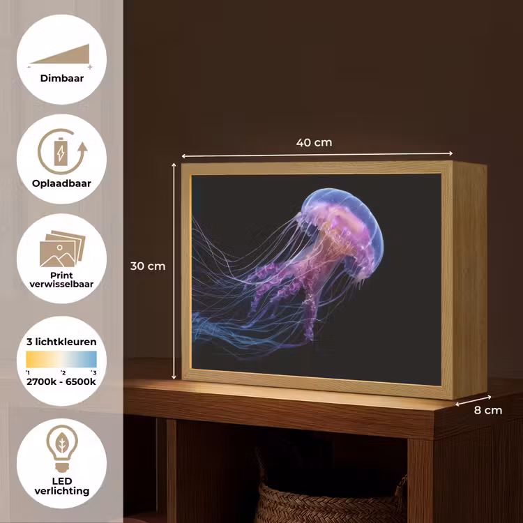 Lightbox - Wandlamp - Kwal - Doorzichtig - Roze - Tentakels — 10