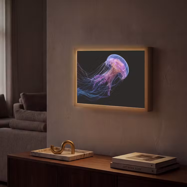 Lightbox - Wandlamp - Kwal - Doorzichtig - Roze - Tentakels — 2