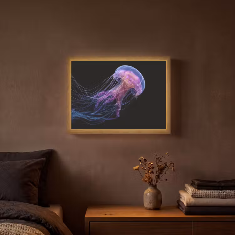 Lightbox - Wandlamp - Kwal - Doorzichtig - Roze - Tentakels — 3