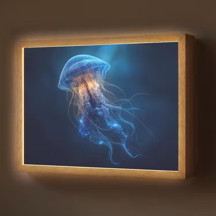 Lightbox - Wandlamp - Kwal - Lichtgevend - Tentakels - Blauw — 1