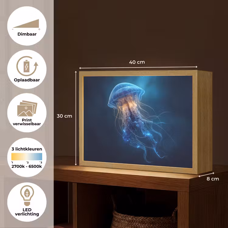 Lightbox - Wandlamp - Kwal - Lichtgevend - Tentakels - Blauw — 10