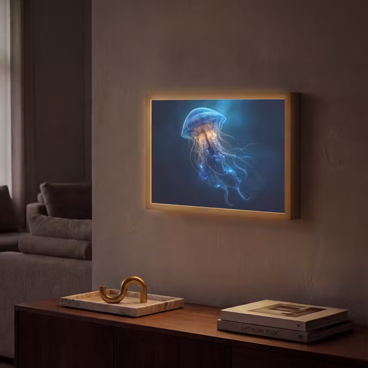 Lightbox - Wandlamp - Kwal - Lichtgevend - Tentakels - Blauw — 2