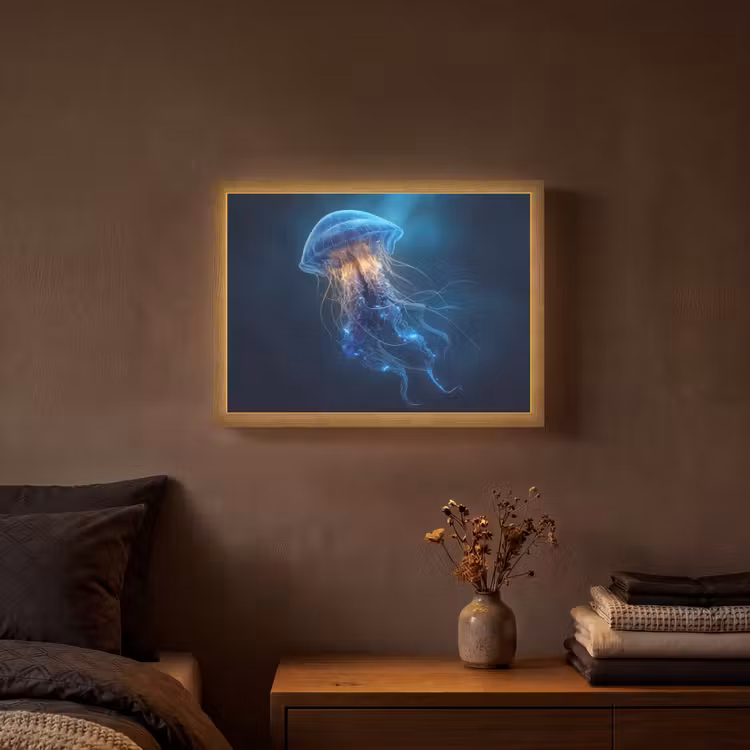 Lightbox - Wandlamp - Kwal - Lichtgevend - Tentakels - Blauw — 3