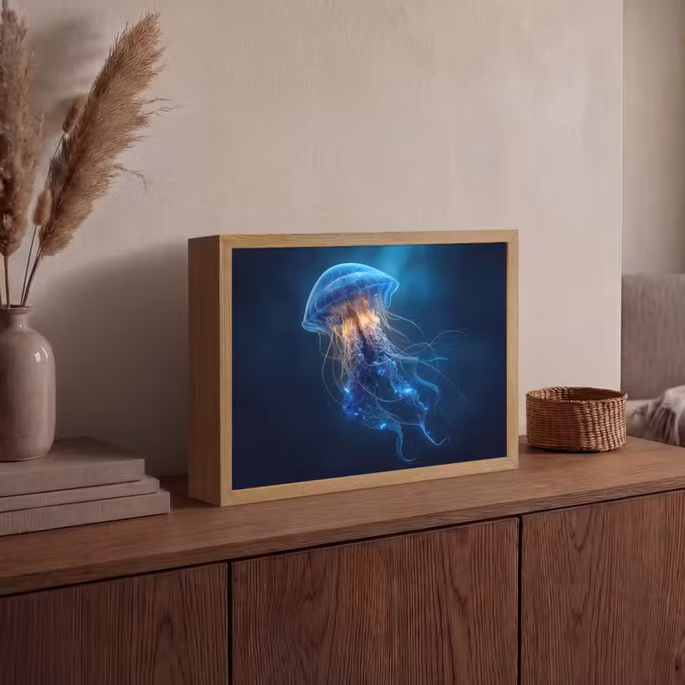 Lightbox - Wandlamp - Kwal - Lichtgevend - Tentakels - Blauw — 4