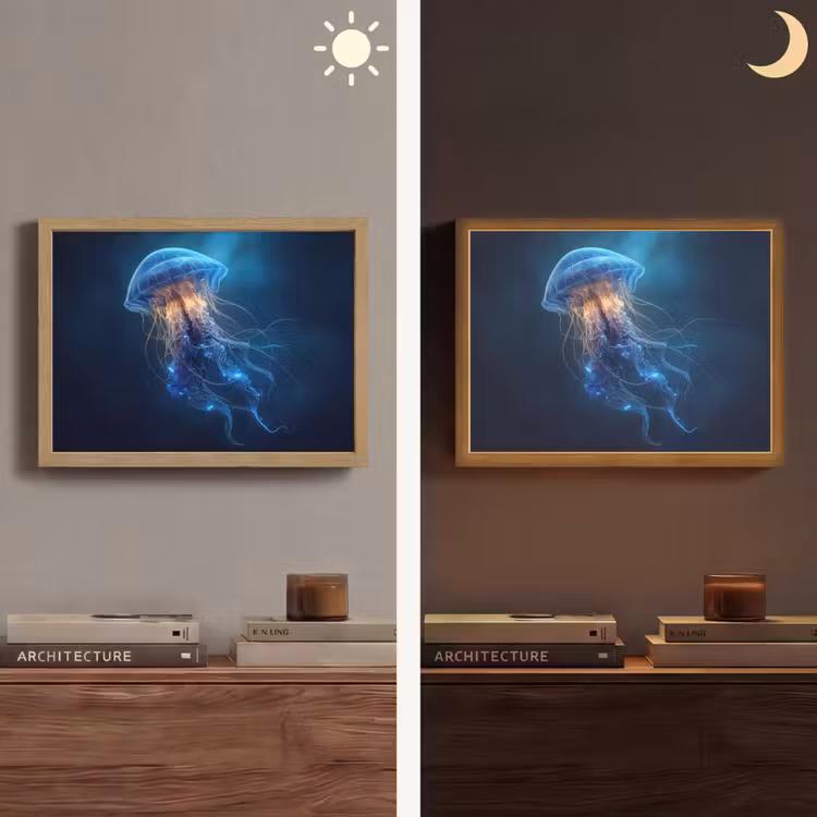 Lightbox - Wandlamp - Kwal - Lichtgevend - Tentakels - Blauw — 6