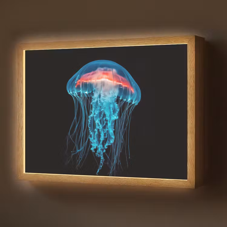 Lightbox - Wandlamp - Kwal - Tentakels - Blauw - Licht — 1
