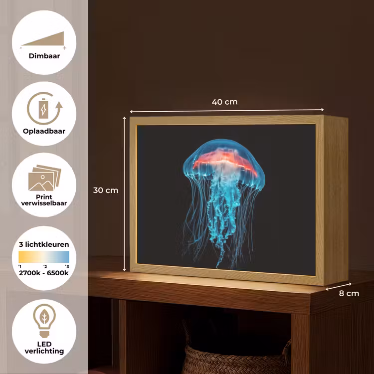 Lightbox - Wandlamp - Kwal - Tentakels - Blauw - Licht — 10