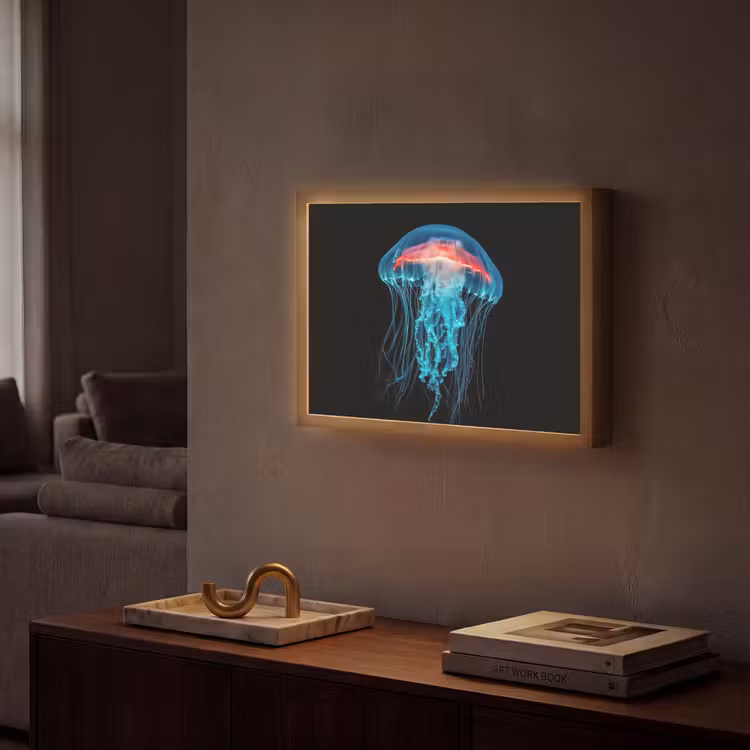 Lightbox - Wandlamp - Kwal - Tentakels - Blauw - Licht — 2