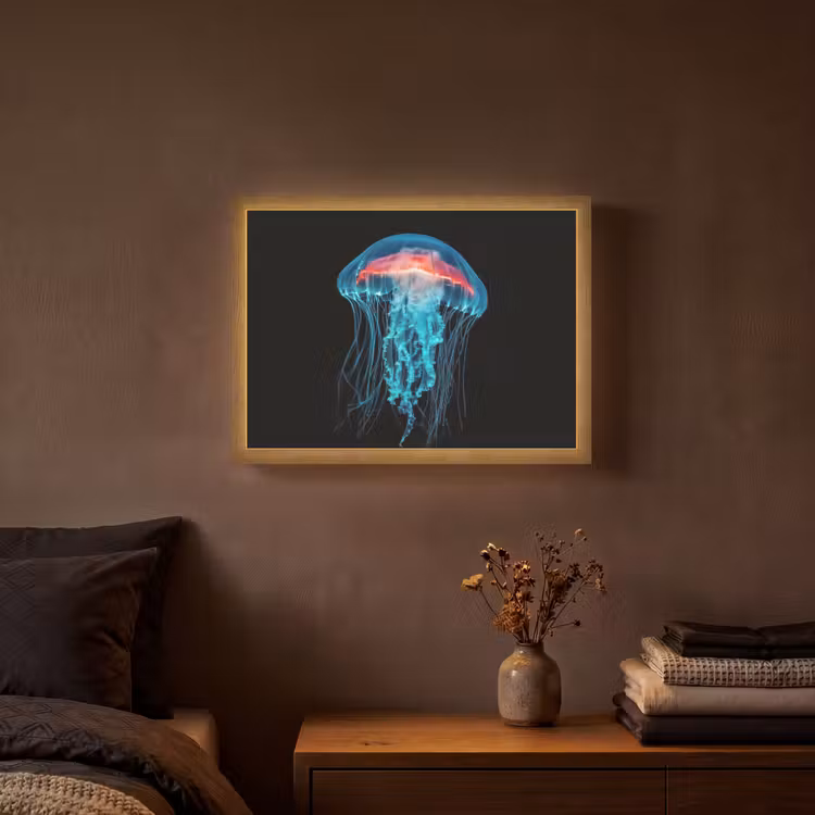 Lightbox - Wandlamp - Kwal - Tentakels - Blauw - Licht — 3