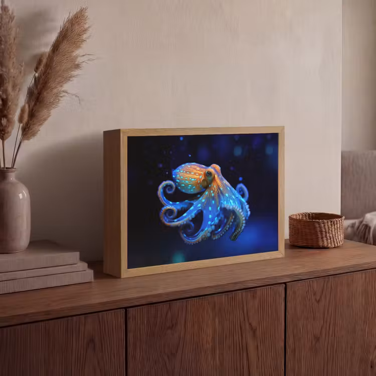 Lightbox - Wandlamp - Octopus - Stippen - Blauw - Zee — 4