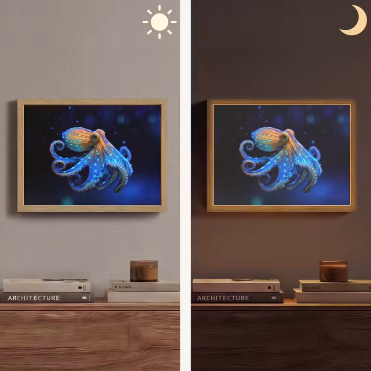 Lightbox - Wandlamp - Octopus - Stippen - Blauw - Zee — 6