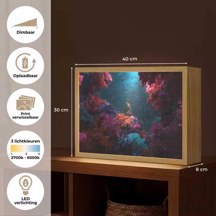Lightbox - Wandlamp - Standbeeld - Zeebodem - Koraal - Kleurrijk — 10