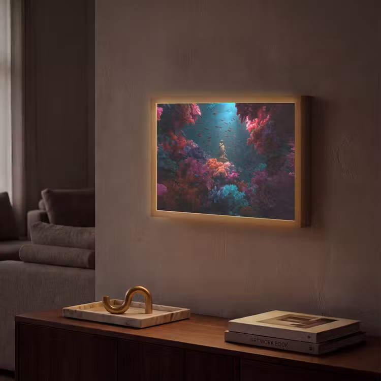 Lightbox - Wandlamp - Standbeeld - Zeebodem - Koraal - Kleurrijk — 2