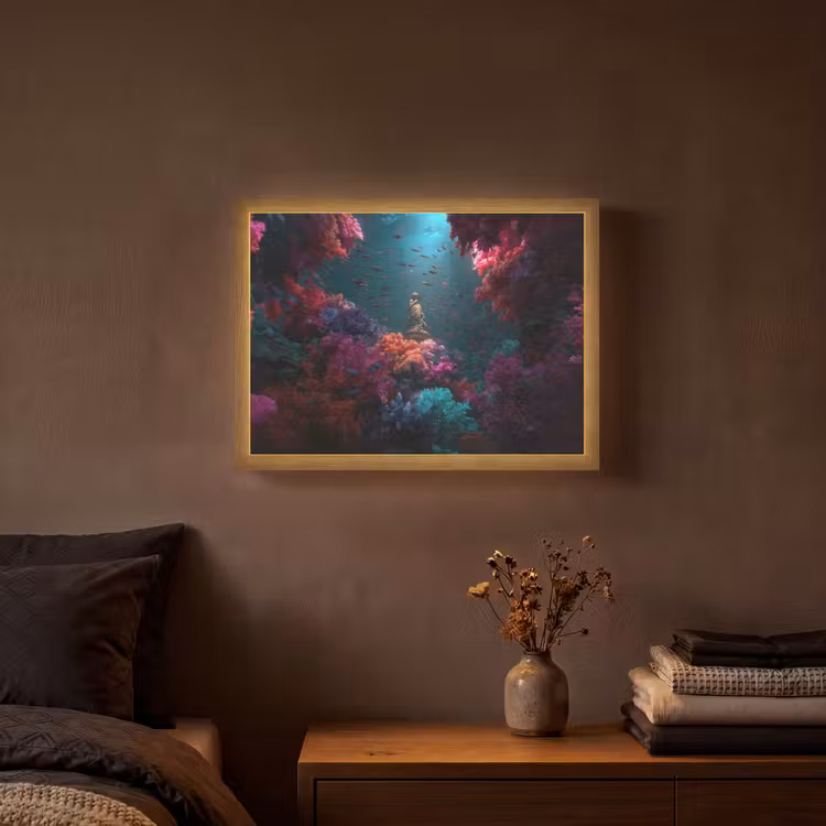 Lightbox - Wandlamp - Standbeeld - Zeebodem - Koraal - Kleurrijk — 3