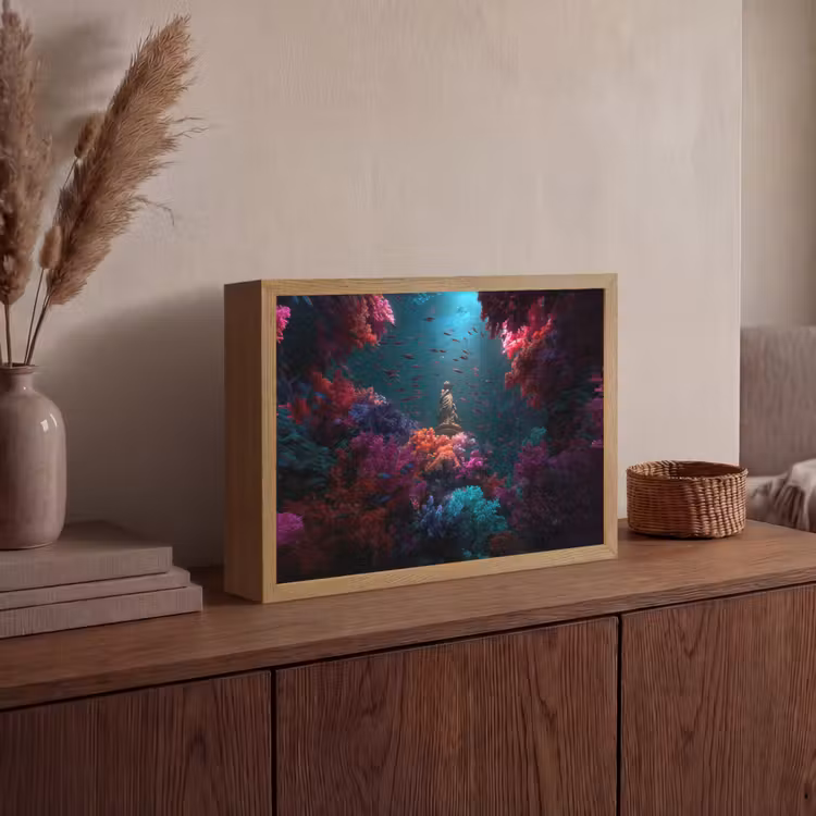 Lightbox - Wandlamp - Standbeeld - Zeebodem - Koraal - Kleurrijk — 4