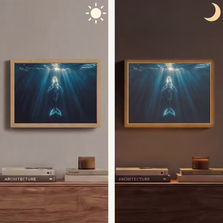 Lightbox - Wandlamp - Walvis - Water - Zonnestralen - Blauw — 6