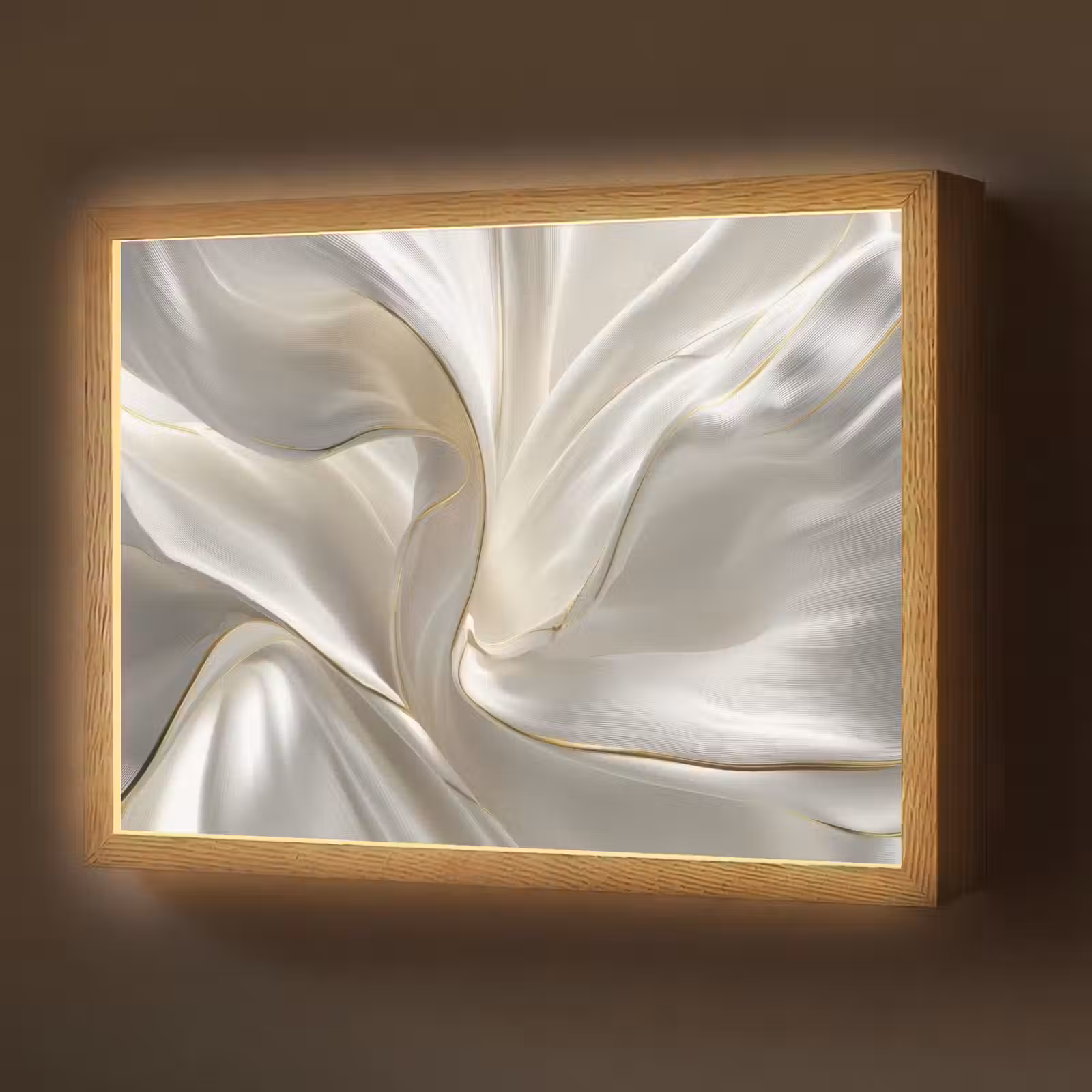 Lightbox - Wandlamp - Stof - Plooien - Goud — 1