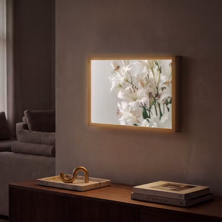 Lightbox - Wandlamp - Lelies - Boekte - Wit - Meeldraden — 2