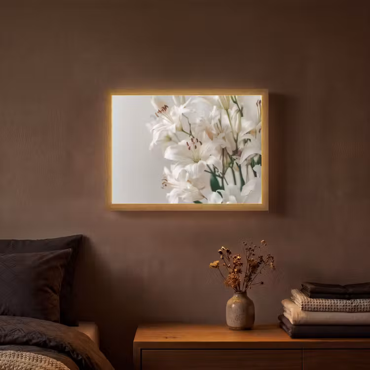 Lightbox - Wandlamp - Lelies - Boekte - Wit - Meeldraden — 3
