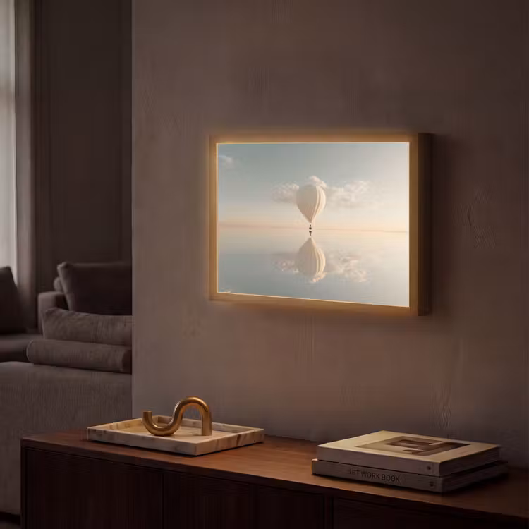 Lightbox - Wandlamp - Luchtballon - Wolken - Water - Blauw — 2