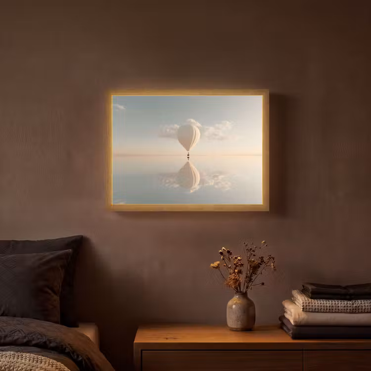 Lightbox - Wandlamp - Luchtballon - Wolken - Water - Blauw — 3