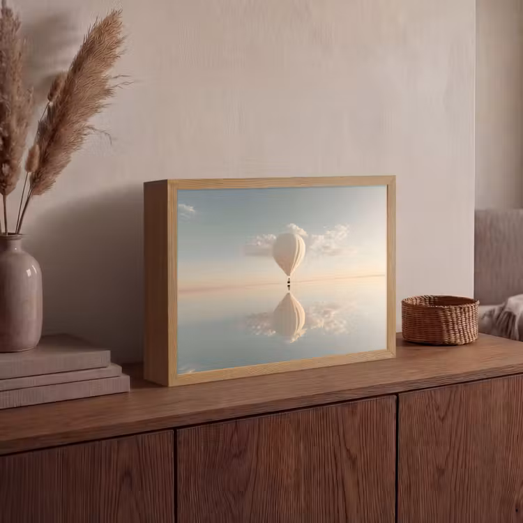 Lightbox - Wandlamp - Luchtballon - Wolken - Water - Blauw — 4