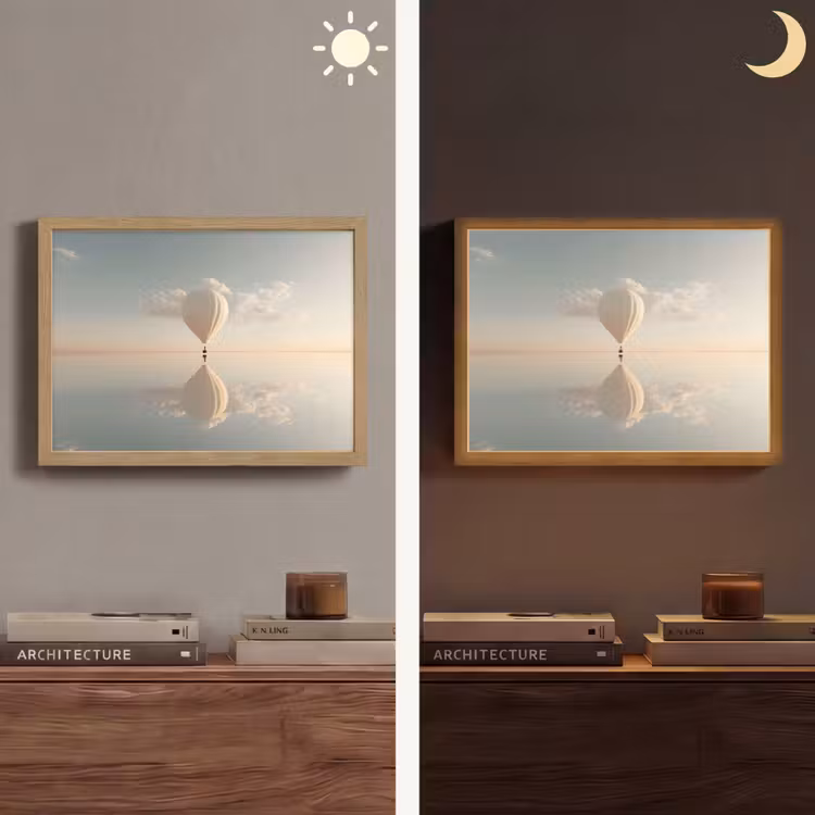Lightbox - Wandlamp - Luchtballon - Wolken - Water - Blauw — 6