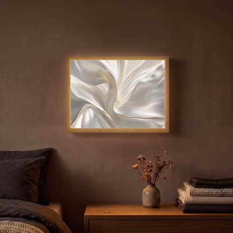 Lightbox - Wandlamp - Stof - Plooien - Goud — 3
