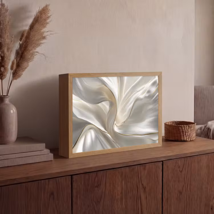 Lightbox - Wandlamp - Stof - Plooien - Goud — 4
