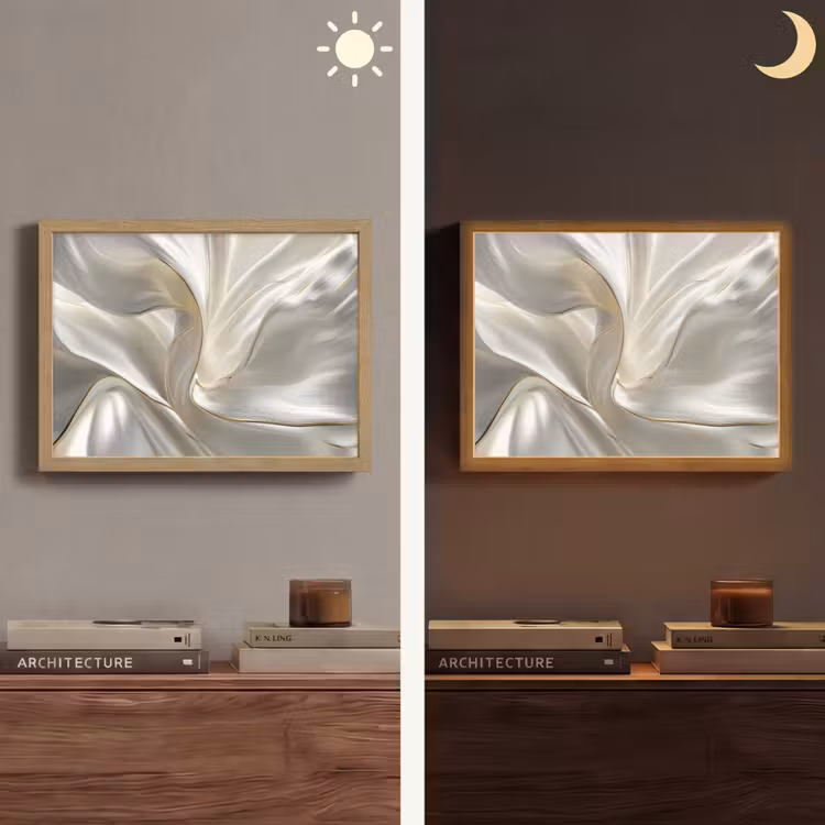 Lightbox - Wandlamp - Stof - Plooien - Goud — 6