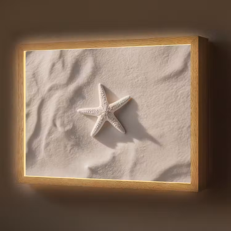 Lightbox - Wandlamp - Strand - Zeester - Zand - Beige — 1
