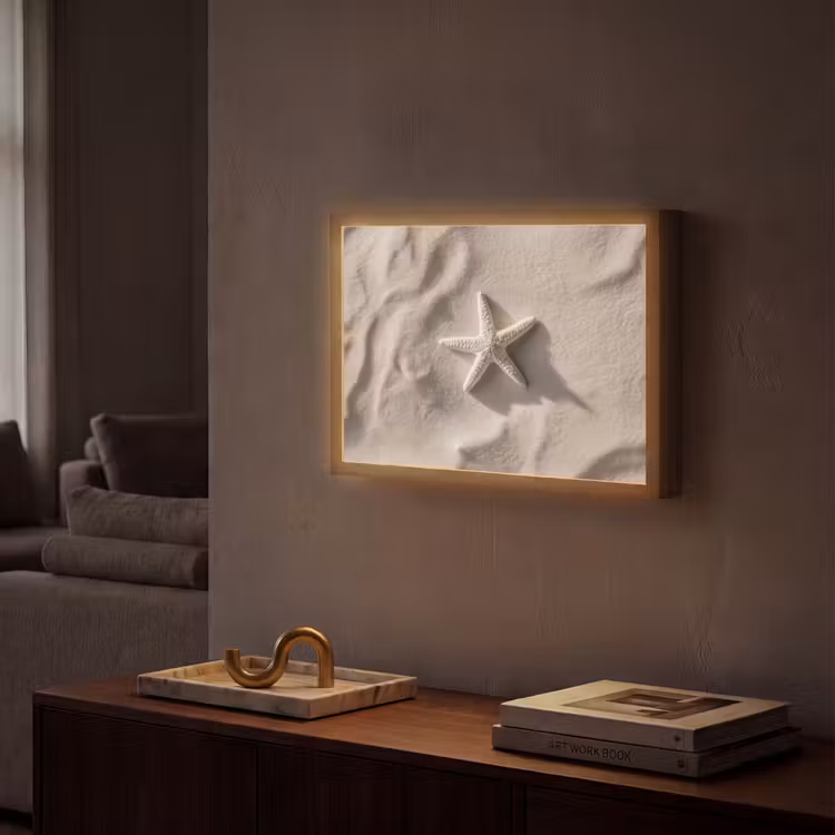Lightbox - Wandlamp - Strand - Zeester - Zand - Beige — 2